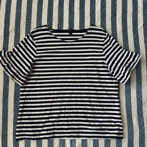 J. Crew Classic Navy and White Striped Tee